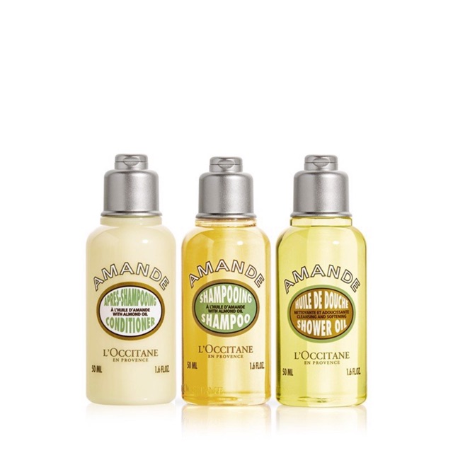 COMBO 3 món: Tắm + Gội + Xả L’Occitane Amande chiết xuất hạnh nhân 75ml/50ml