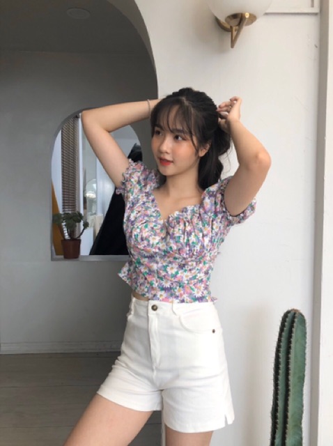 Áo hoa nhí chun lưng