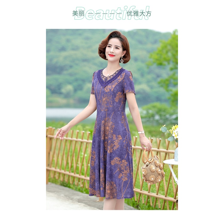 Đầm Sườn Xám Cách Tân Màu Đỏ Thời Trang Cho Phụ Nữ Trung Niên