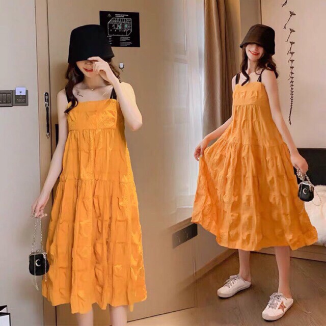 Váy 2 dây chân váy xoè sành điệu cho chị em bầu🤰(bầu hay ko bầu đều mặc xinh hết nấc nha)