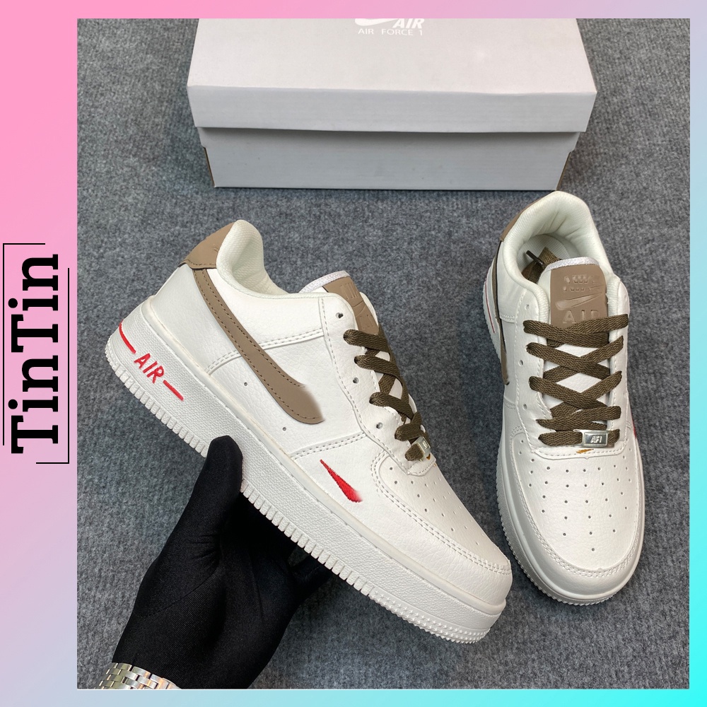 Giày Nike Air Force 1 Vệt Nâu, Nike af1 Đế Cao 3cm Trẻ Trung Năng Động