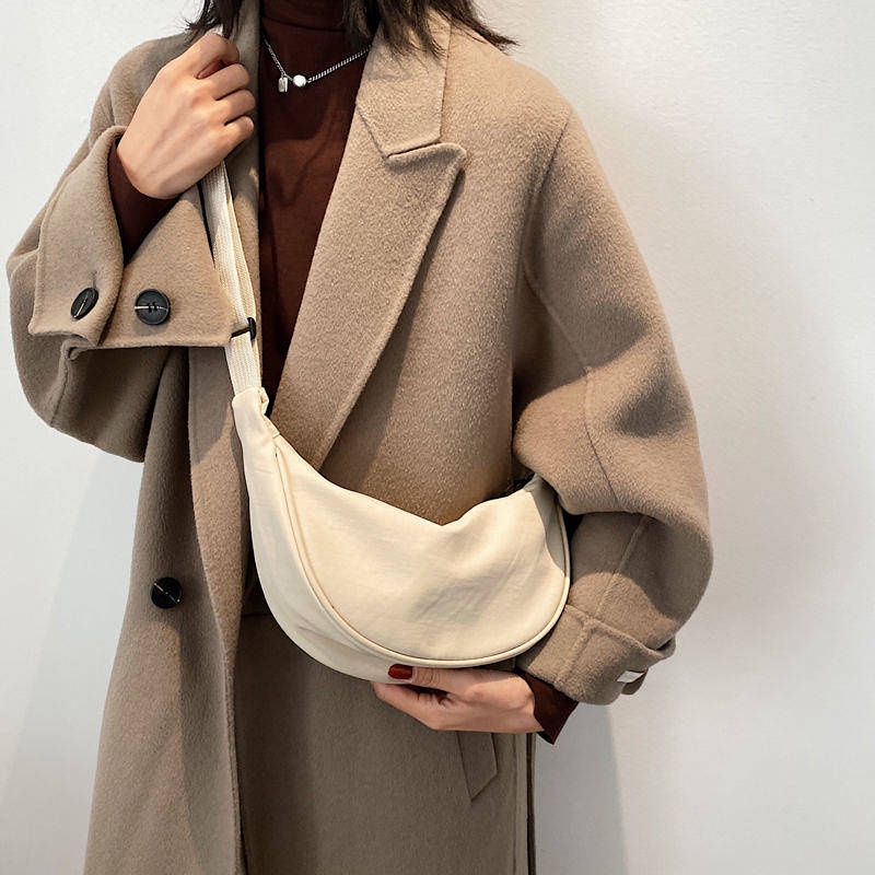 Nylon Crossbody Bag Women's 2022 New Trendy Dumpling Bag Lightweight Small Shoulder Bag Underarm Bag All-Match Canvas Bag W1fW