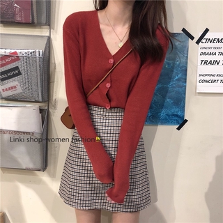 Áo Cardigan Dệt Kim Tay Dài Phong Cách Hàn Quốc Cho Nữ