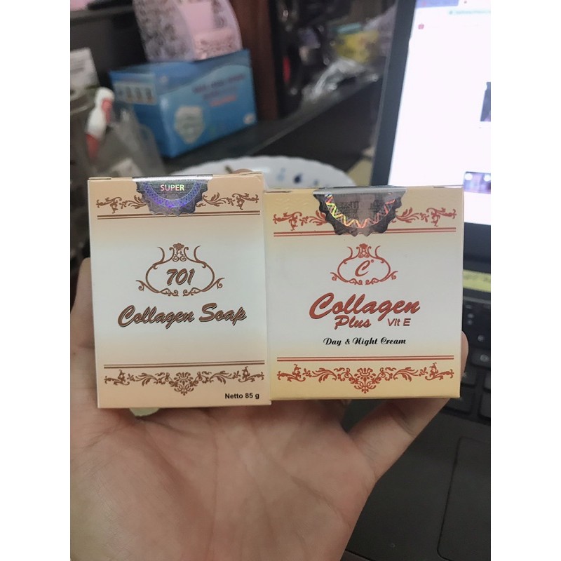 (có video) Sỉ 5 bộ collagen plus vit e 701 có tặng bọc, check được mã vạch | BigBuy360 - bigbuy360.vn