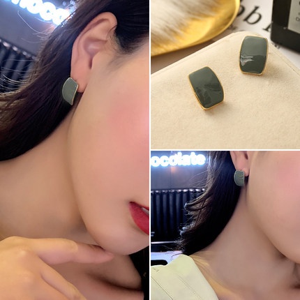 Khuyên Tai Hình Vuông Đơn Giản Thời Trang Cho Nữ