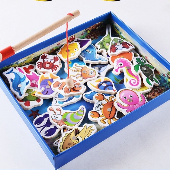 Đồ Chơi Câu Cá Bằng Gỗ Có Nam Châm Cho Bé