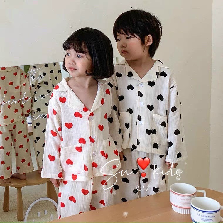 Bộ Pijama Dài Tay Thu Đông Cho Bé Trai Bé Gái