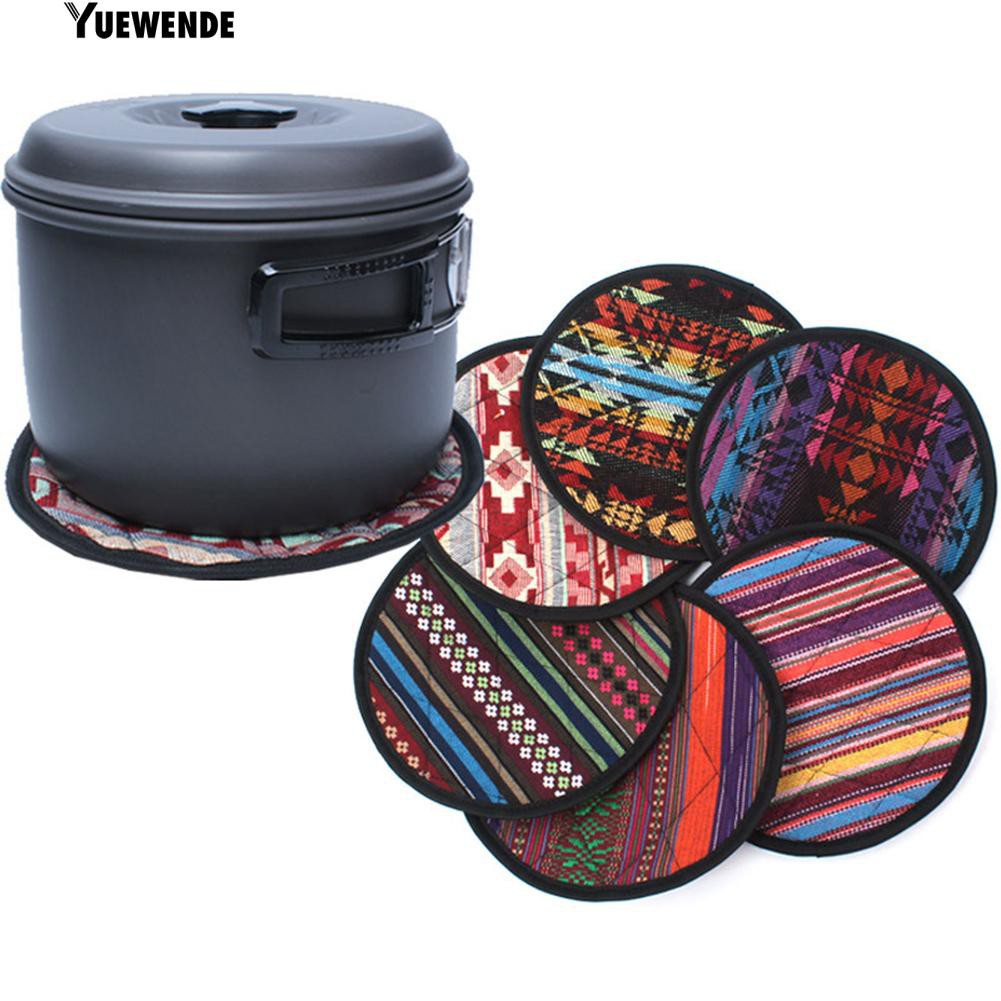 Miếng lót nồi hình tròn hoạ tiết thổ cẩm