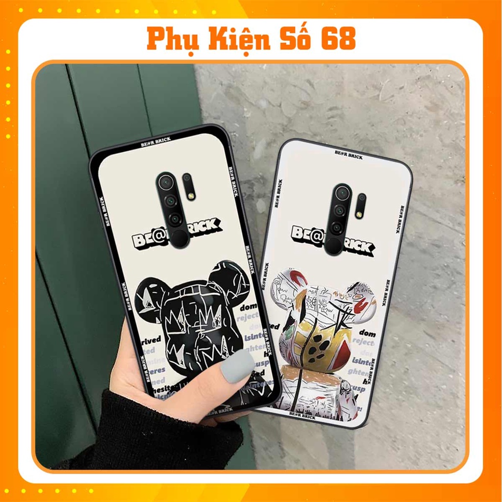 Ốp lưng điện thoại Xiaomi Redmi 9 elegant, gấu be@rbrick cao cấp, vỏ ốp rẻ đẹp