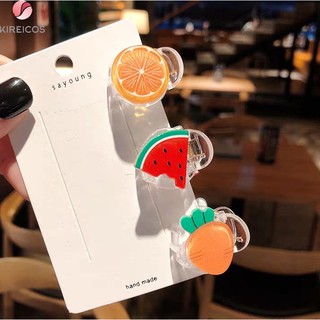 Gấp tóc kẹp tóc mái đính trái cây 3D kute