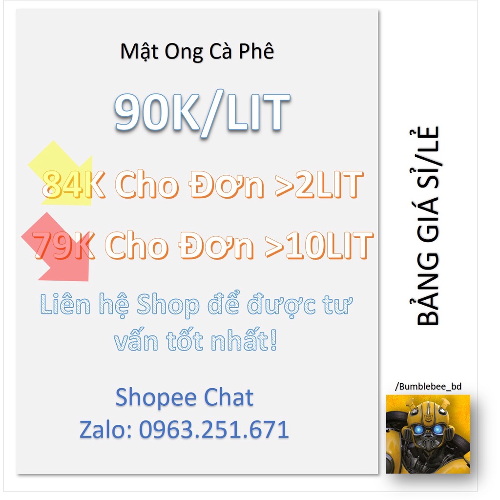 Mật ong hoa Cà Phê nguyên chất_Bumblebee - Chai 1Lít _Đặc Sản ĐAKLAK