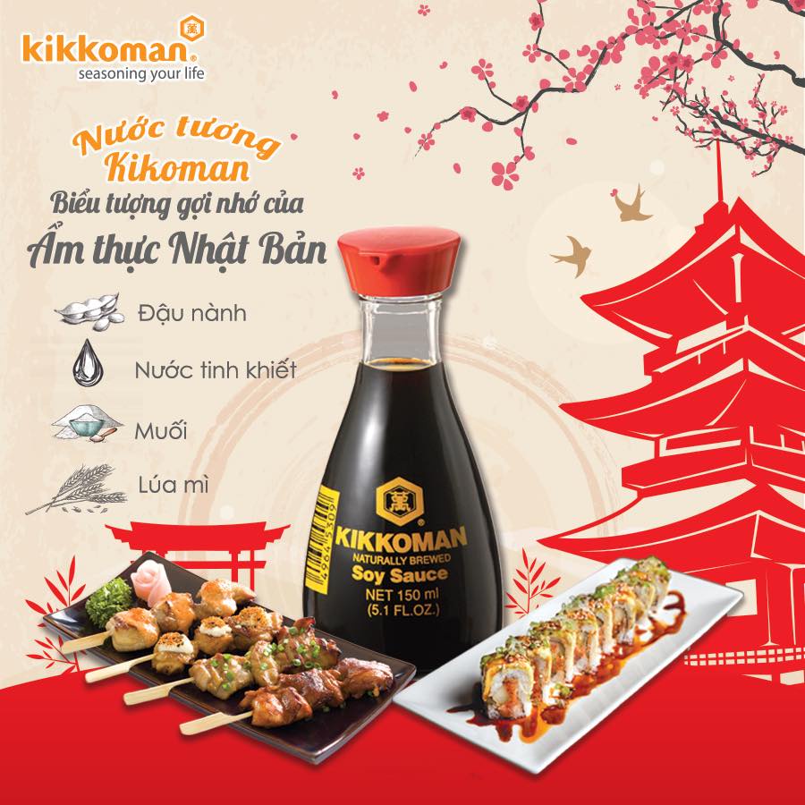 Nước Tương Soy Sauce Kikkoman Nhật Bản Chai 150ml Chính Hãng Chay Mặn Đều Dùng Được