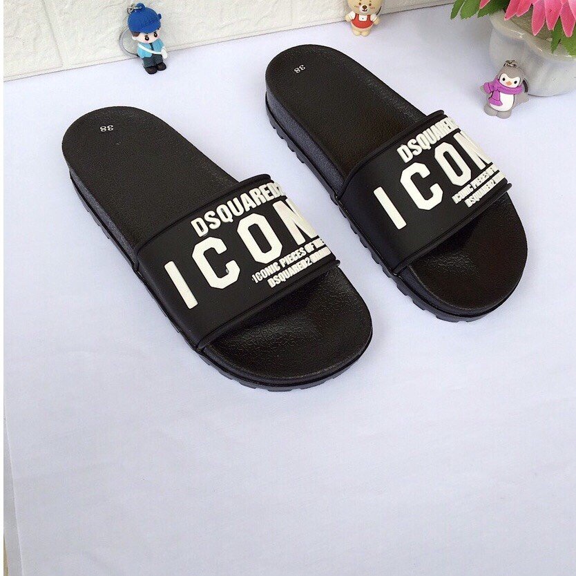 Dép Nam Quai Ngang ICON Thời Trang. hoa lá in nổi, Đế làm từ cao su, đi siêu êm chân - ICON trắng SHOP 1989