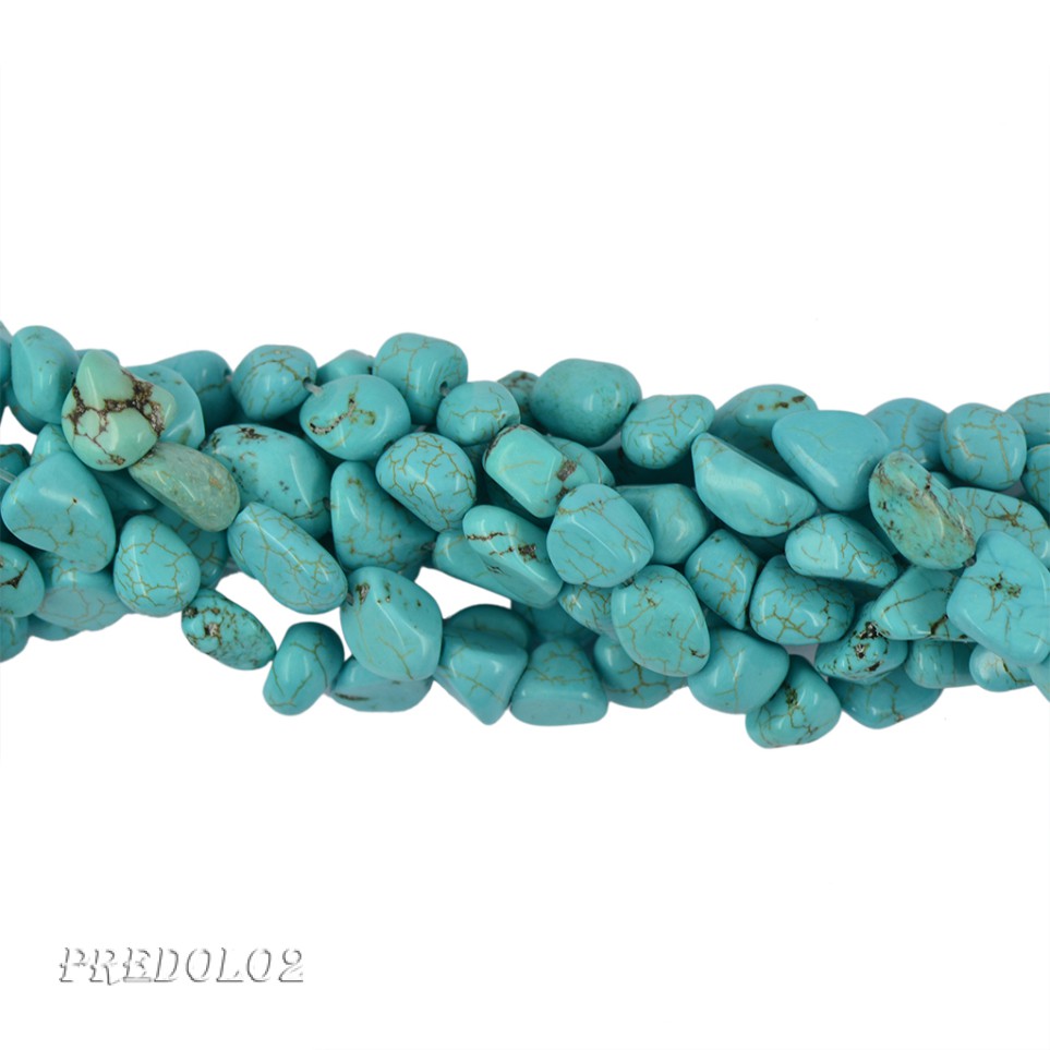 Tumbled Nuggest Artifical Blue Howlite Turquoise loose Beads 15 inch