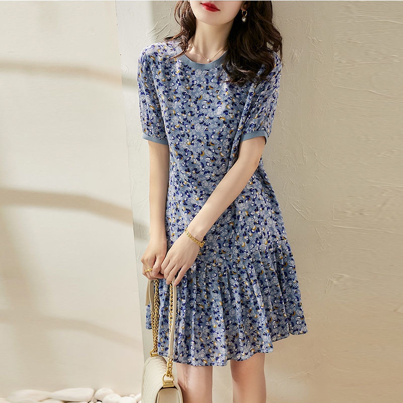 Đầm Chữ A Tay Ngắn Họa Tiết Hoa Phong Cách Pháp Cổ Điển Dành Cho Nữ  Váy dễ thương