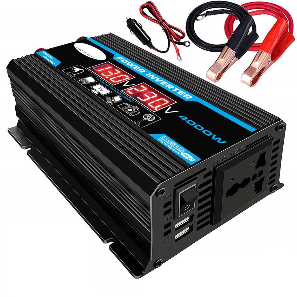 Bộ Chuyển Đổi Nguồn Đèn LED Hai Cổng USB 4000W 12V Sang 220V/110V