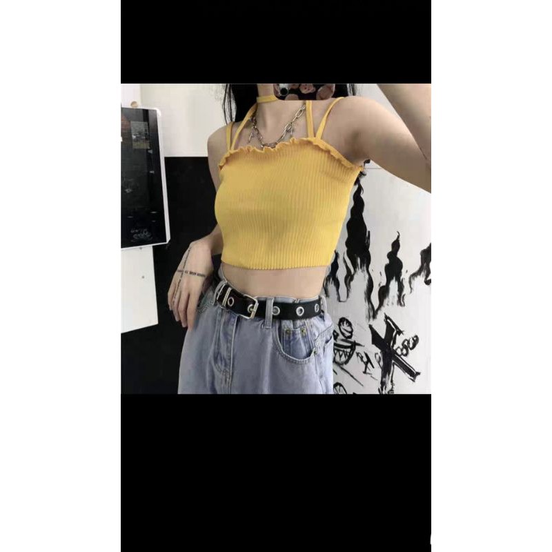 Áo Hai Dây Crotop Siêu Đẹp Siêu Ôm Siêu Lạ Thời Trang Nữ Sành Điệu - Yenajin shop | BigBuy360 - bigbuy360.vn