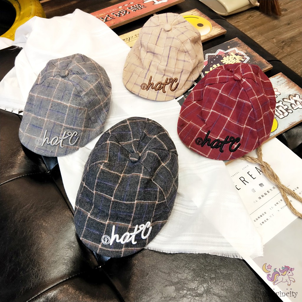 Nón Bê Rê Họa Tiết Ca Rô Dễ Thương Xinh Xắn Dành Cho Bé