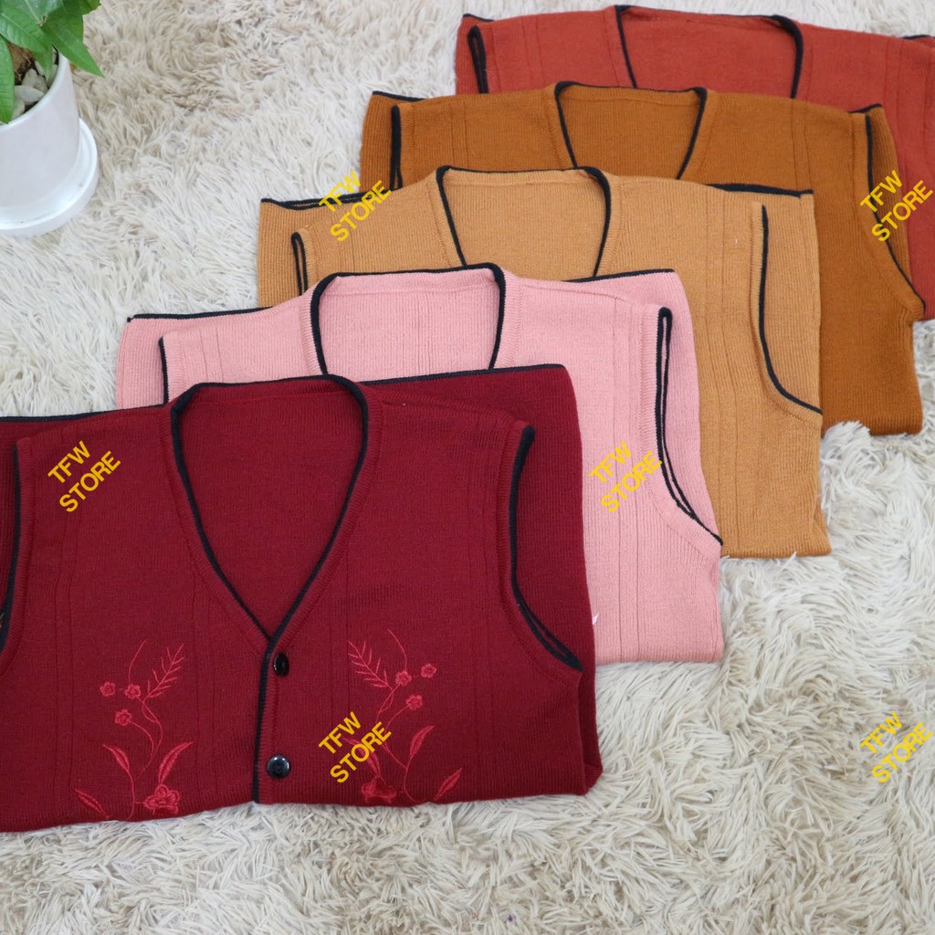 Áo len gile cổ tim thêu hoa mai cho bà, cho mẹ, người thân - Hàng VN | BigBuy360 - bigbuy360.vn