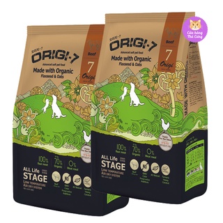 Thức ăn cho chó hạt mềm hữu cơ origi-7 organic trọng lượng 2kg gồm vị thịt bò, thịt cừu, thịt vịt, cá hồi