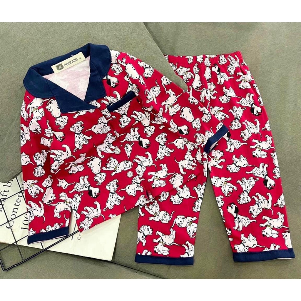 [7-20kg] Bộ ngủ Pijama dài tay thu đông chất cotton xuất dư mền mịn cho bé trai - Set áo dài quần dài