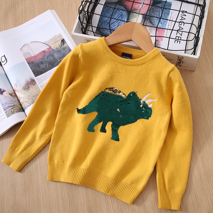 TD0298 Áo len khủng long vàng