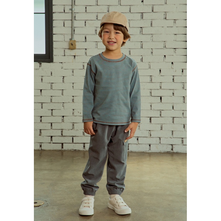 MOA2350 Áo thun dài tay kẻ 2 màu