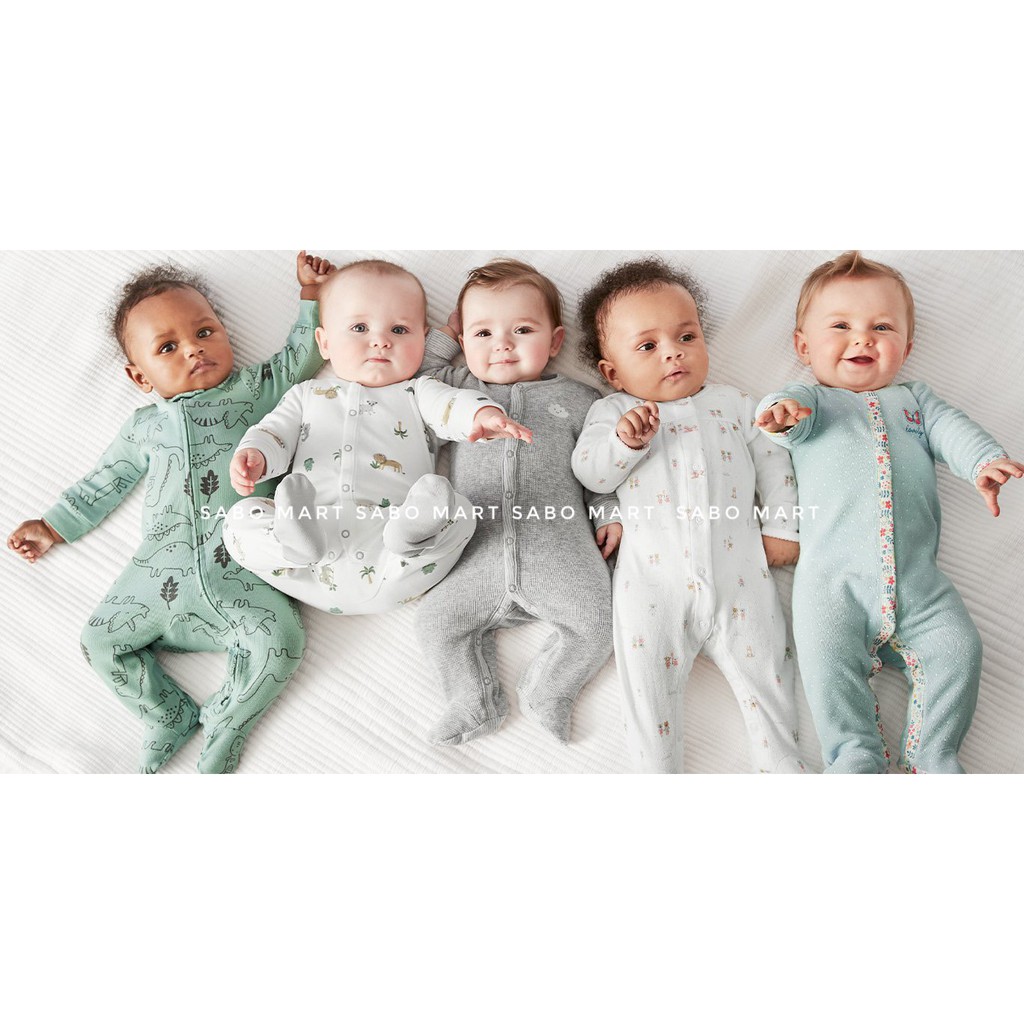 COMBO 3 Body Sleepsuit, Body Dài Liền Bao Tay Bao Chân Cho Bé Sơ Sinh 2,5-5Kg