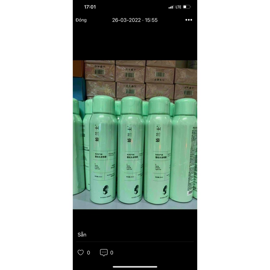 Dầu gội đầu khô dạng xịt giúp tóc khống bết dính mượt mà chống mồ hôi dầu hàng nội địa trung Issy 150ml