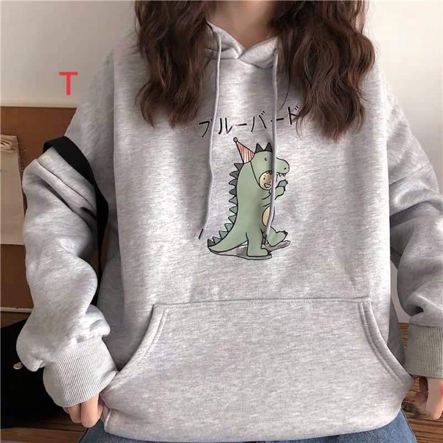 Áo hoodie em bé mặc đồ khủng long chữ nhật DTR1019