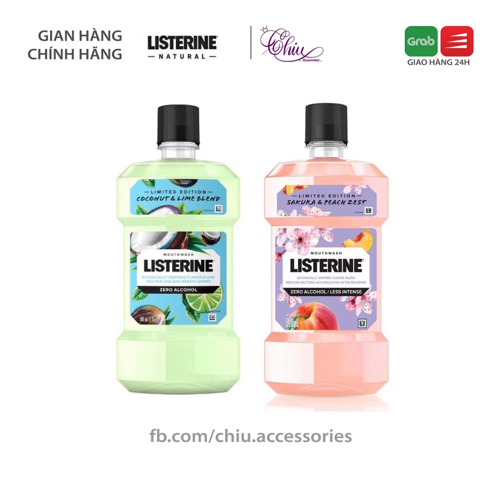 Nước súc miệng LISTERINE Coconut & Lime và Sakura & Peach Zest sạch mảng