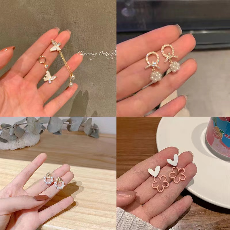 Bông Tai Bạc S925 Màu Xanh Dương Trang Sức Hoạt Hình Dễ Thương Thiết Kế Đơn Giản Phong Cách Thời Trang 2022 Cho Nữ