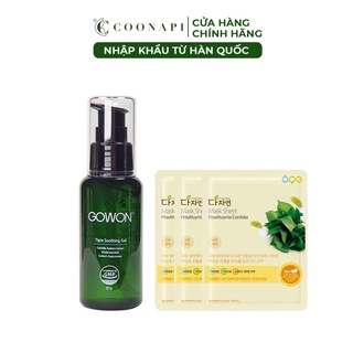 Combo 1 Gel Rau Má Gowon 60g + 3 Mặt Nạ Diếp Cá Hữu Cơ All Natural 25ml/1 miếng