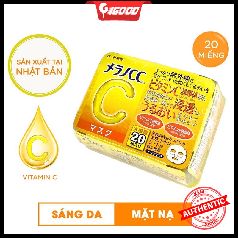 Mặt nạ CC Melano vitamin C Nhật Bản 20 miếng (mẫu mới)