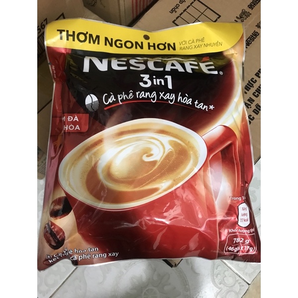 Cà phê sữa Nescafe 3in1 Đậm đà bịch 782g (46 gói x 17g)