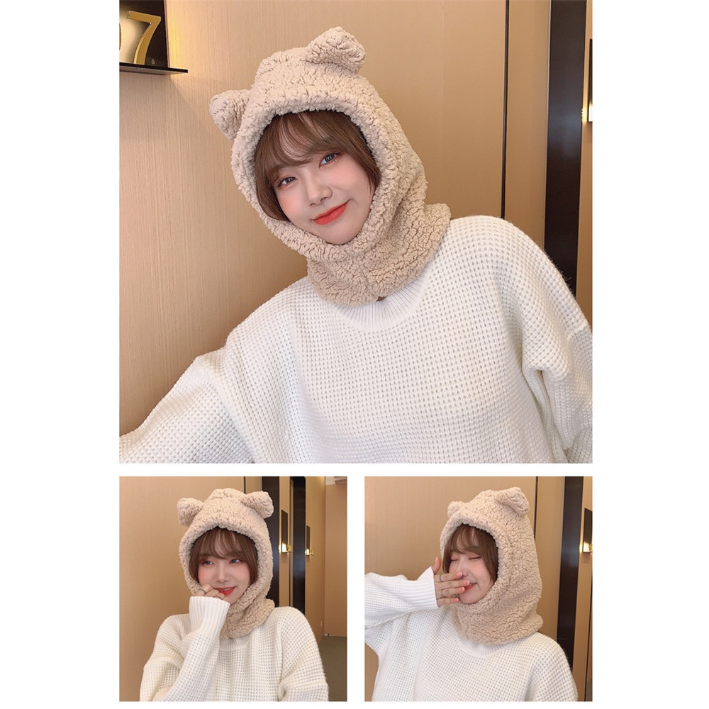 Mũ cotton hình gấu bông dễ thương phong cách Hàn Quốc cho nữ