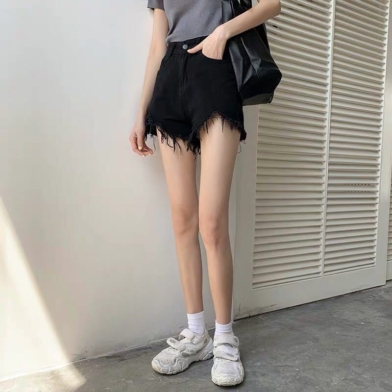 [Hàng Có Sẵn] Quần Short Jean Ống Rộng Lưng Cao Phong Cách Mùa Hè 2022 Dễ Phối Đồ Cho Nữ