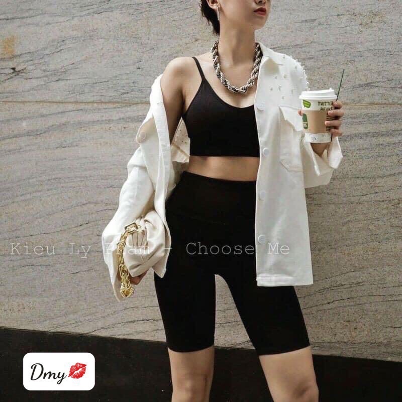 Quần legging đùi cạp chun co giãn tốt - full size 40-75kg