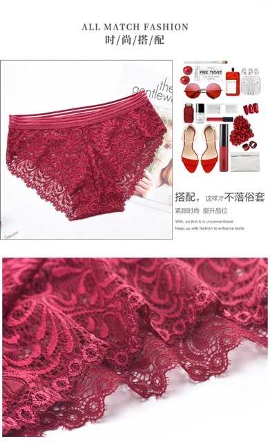Quần lót nữ đẹp ❤️FREESHIP❤️ Quần Chip Ren Nữ Ren Sọc Lưng sexy xuyên thấu gợi cảm