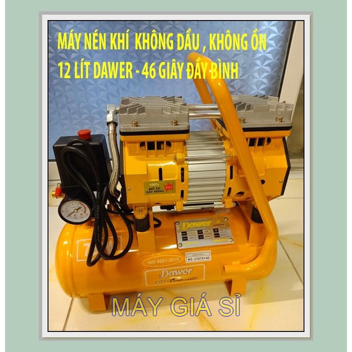 MÁY BƠM HƠI KHÔNG ỒN -12 LÍT- CHÍNH HÃNG DAWER