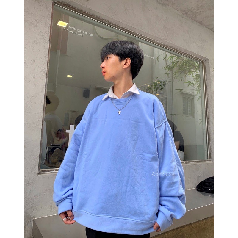 Áo Sweater Nỉ Bông Trơn Form Rộng Unisex (Ảnh Thật/Có sẵn) | WebRaoVat - webraovat.net.vn