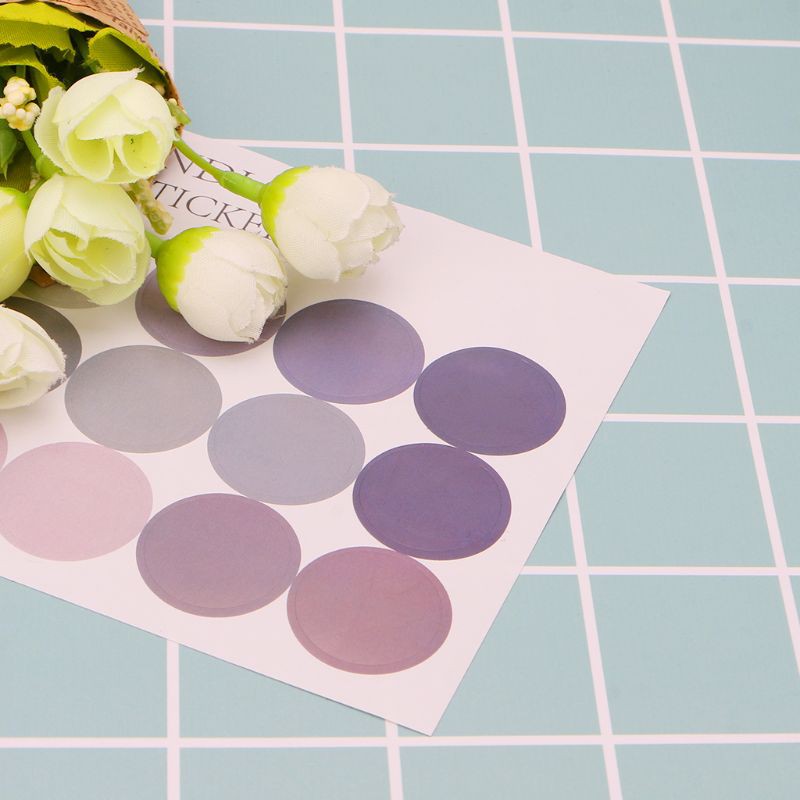 1 Miếng Dán Hình Tròn 23mm Trang Trí Sổ Lưu Niệm