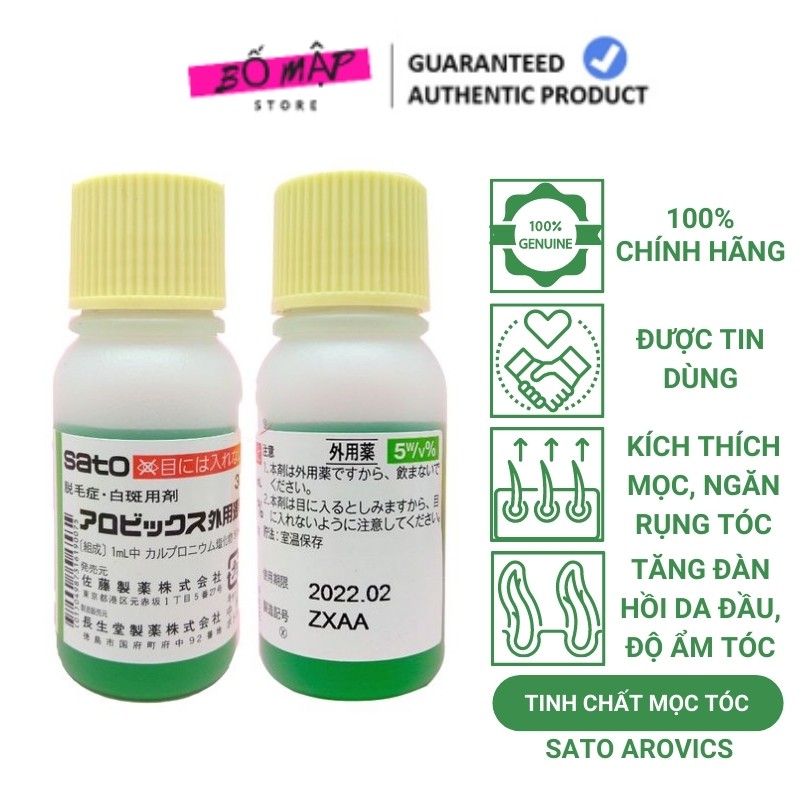 [SALE] [CAM KẾT 100% CHÍNH HÃNG] Tinh Chất Kích Thích Mọc Tóc, Ngăn Rụng Tóc Thảo Dược Sato Arovics Nhật Bản 30ml