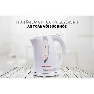 ẤM ĐUN CAO CẤP NHỰA CHÍNH HÃNG SUNHOUSE AN TOÀN CHO NGƯỜI TIÊU DÙNG SHD1300