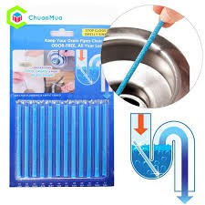 Que thông tắc cống (Vỉ 12 que) - Dụng cụ thông cống gia đình(Hàng giao màu ngẫu nhiên)