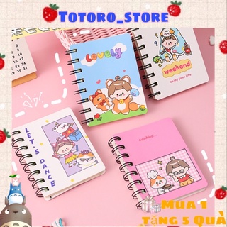 Sổ Tay Trắng Lề Lò Xo Takenote Mini Nhiều Mẫu Cute/ Phụ Kiện Học Sinh/ Văn Phòng PK13
