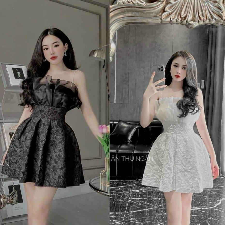 Váy nữ hai dây cúp ngực lụa gấm [ có kèm mút ] cực xinh cho nàng dự tiệc dạo phố cùng chàng