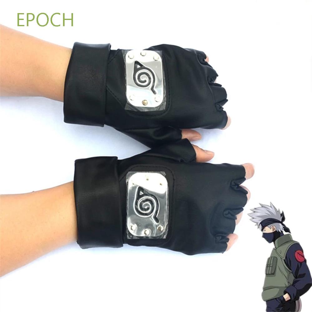 EPOCH Anime apparel Anime Naruto Black Hatake Kakashi Kakashi Gloves PU leather Anime Props Costumes Mittens Fingerless Cosplay Kakashi Cosplay/Multicolor