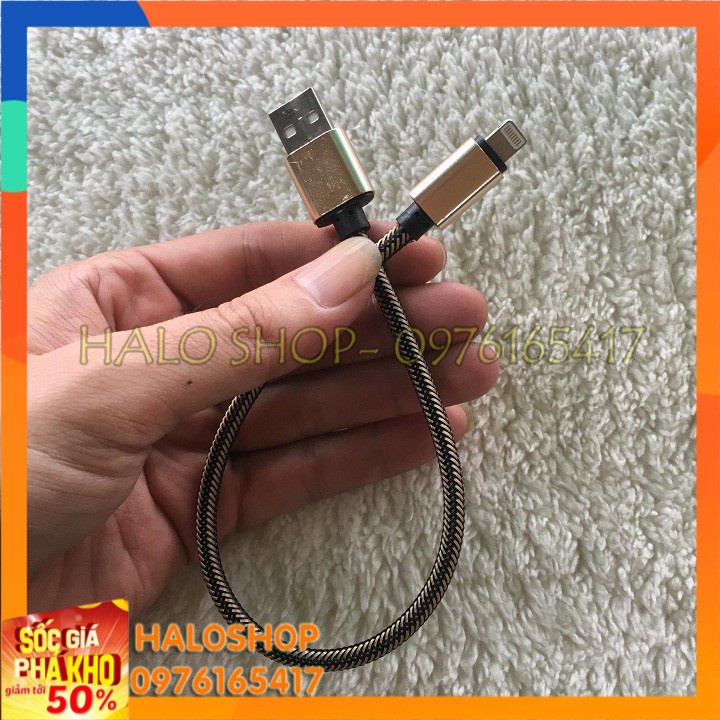 Cáp sạc iphone bọc dù Ngắn 20cm