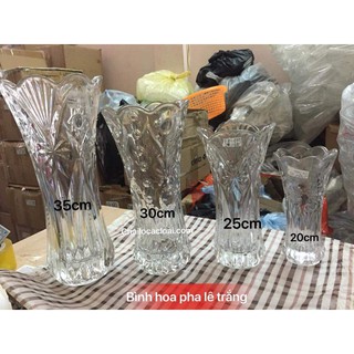 Bình hoa pha lê trắng 30cm